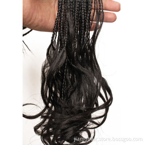 Ombre Blonde Braids Wigs Synthetic Box Braided Wigs Crochet Hair Braids for Women French Curl